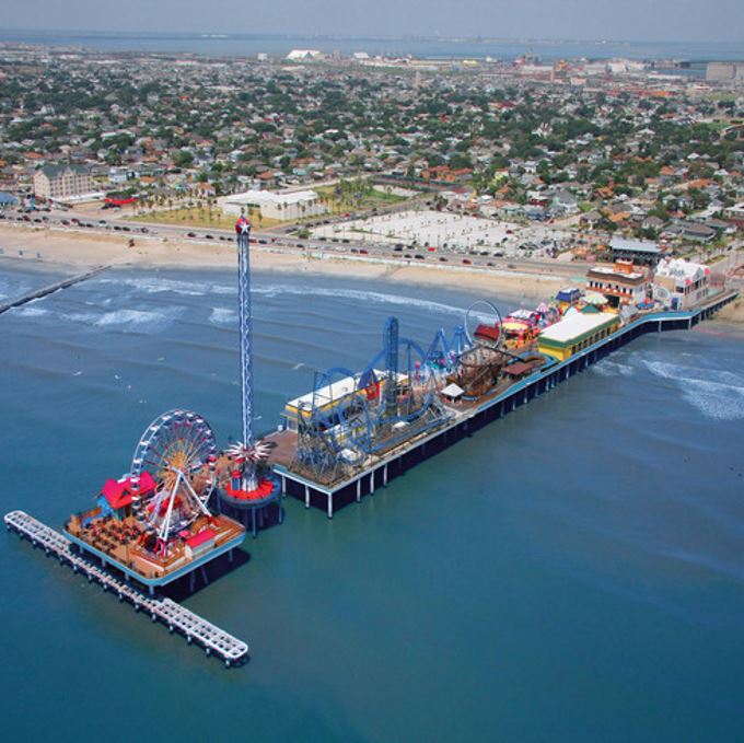 Pleasure Pier hero aerial shot color